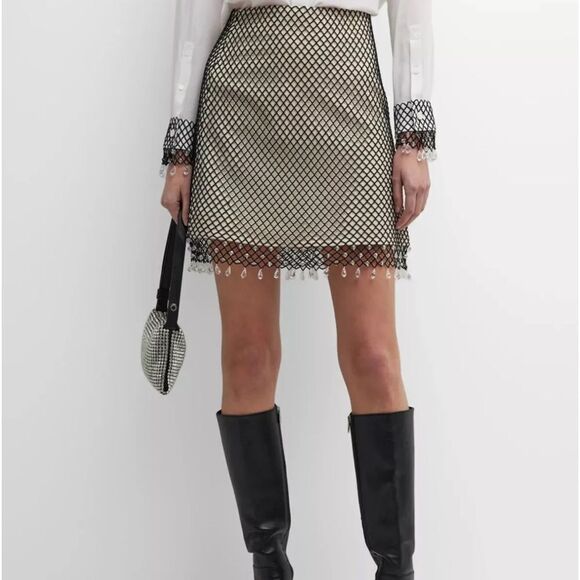 Burberry Gloria Crystal-Embellished Wool-Blend Skirt size 6 NWT $2050 - Picture 2 of 10